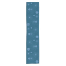 Geometric Flower〜ブルー_ダークブルー地〜 ショートテーブルランナー