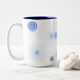 Geometric Flower〜ブルー〜 ツートーンマグカップ