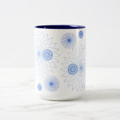 Geometric Flower〜ブルー〜 ツートーンマグカップ (中央)