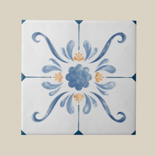 Geometric Flower Pattern Tile - Stylish and Elega タイル