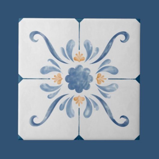 Geometric Flower Pattern Tile - Stylish and Elega タイル