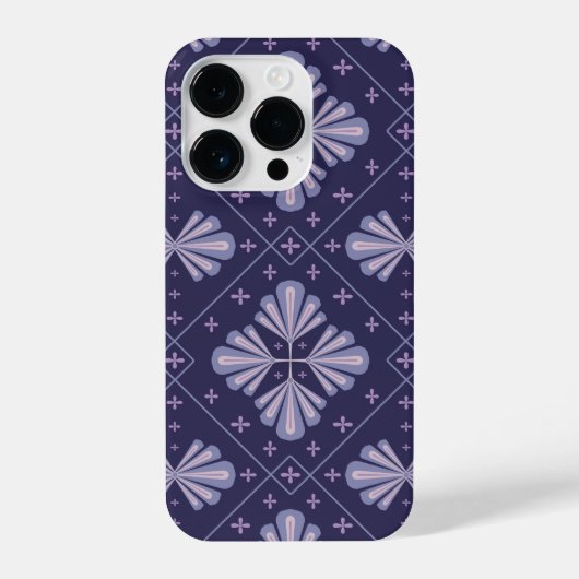 Geometric Flower Petals Abstract Repeat Pattern iPhoneケース (裏面)