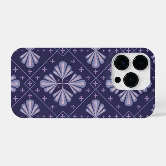 Geometric Flower Petals Abstract Repeat Pattern iPhoneケース (裏面横)
