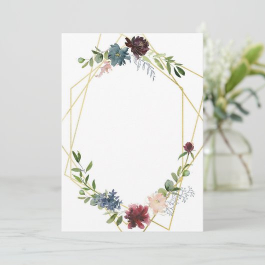 Geometric & Flowers wedding  招待状 (スタンド正面)