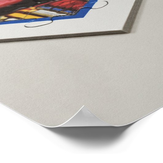 Geometric Focus: Jigsaw Puzzle Border and Edge ポスター (角)