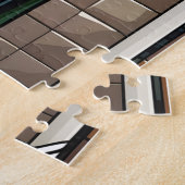 Geometric Food Grid Stained Glass Illustration ジグソーパズル (側面)