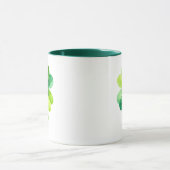 Geometric Four Leaf Clover St. Patrick's Day Mug マグカップ (中央)