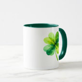 Geometric Four Leaf Clover St. Patrick's Day Mug マグカップ (正面右)