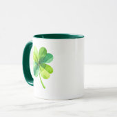 Geometric Four Leaf Clover St. Patrick's Day Mug マグカップ (正面左)