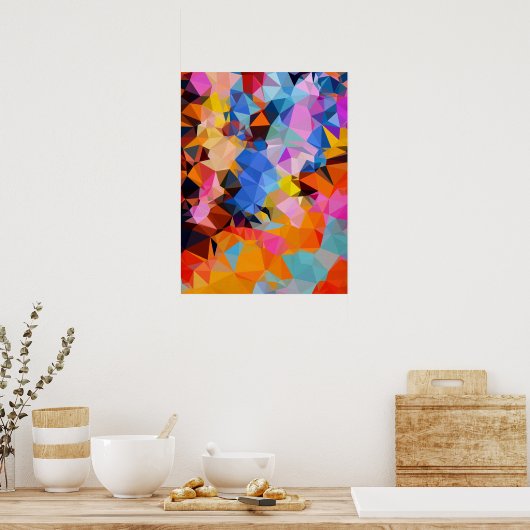 Geometric Fractal Abstract Wall Decor ポスター (キッチン)