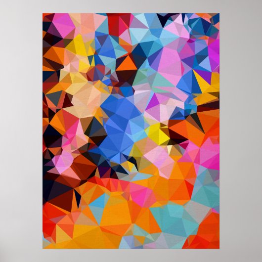 Geometric Fractal Abstract Wall Decor ポスター (正面)