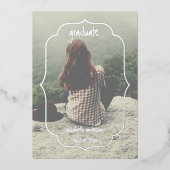 Geometric Frame Graduation Announcement 箔招待状 (正面)