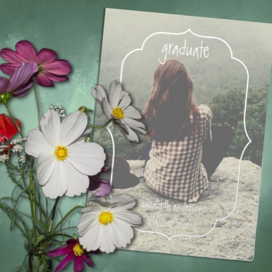 Geometric Frame Graduation Announcement 箔招待状