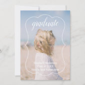 Geometric Frame Kids Photo Graduation 案内状 (正面)