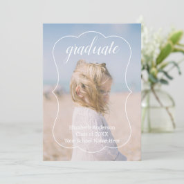 Geometric Frame Kids Photo Graduation 案内状