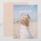 Geometric Frame Kids Photo Graduation 案内状 (正面/裏面)