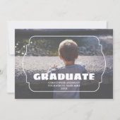 Geometric Frame Kids Photo Graduation 案内状 (正面)
