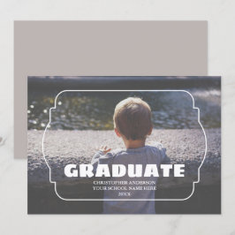 Geometric Frame Kids Photo Graduation 案内状