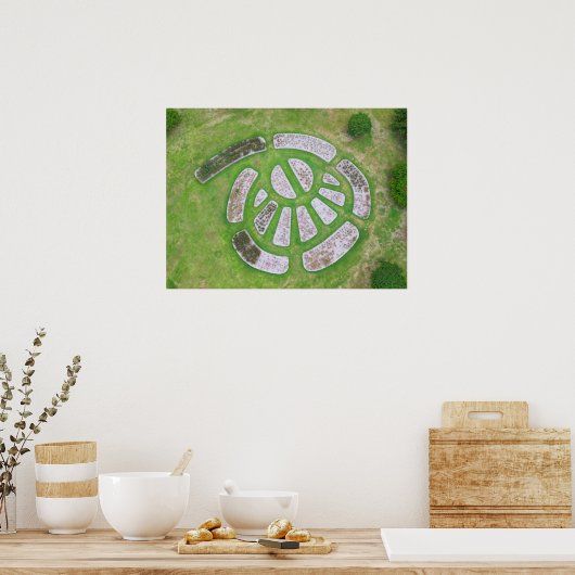 Geometric Garden Design View Modern Landscape ポスター (キッチン)