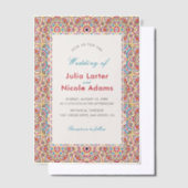 Geometric Glittering Metallic Luxury Wedding ベラム紙招待状 (オフセット)