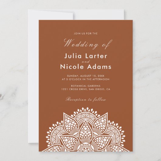 Geometric Glittering Metallic Luxury Wedding 招待状 (正面)