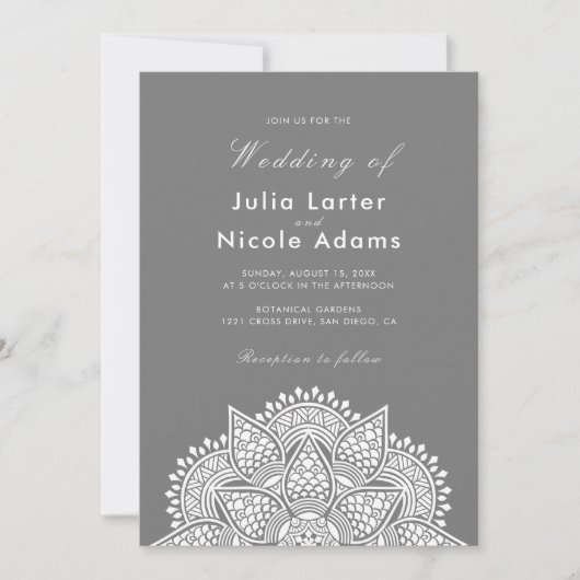 Geometric Glittering Metallic Luxury Wedding 招待状 (正面)
