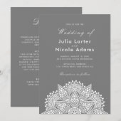 Geometric Glittering Metallic Luxury Wedding 招待状 (正面/裏面)