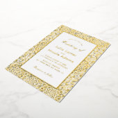 GEOMETRIC GLITTERING METALLIC LUXURY WEDDING 箔招待状 (回転した状態)