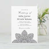 Geometric Glittering Metallic Luxury Wedding Invit 招待状 (スタンド正面)
