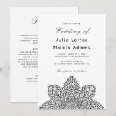 Geometric Glittering Metallic Luxury Wedding Invit 招待状 (正面/裏面)