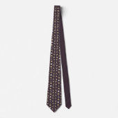 Geometric Gold & Cream Triangles on Dark Plum Patt ネクタイ (正面)