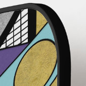 Geometric Gold Purple Art Deco Abstract Design ピックルボールラケット (左詳細)
