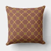 Geometric Gold Trellis Pattern Decorative Pillow クッション (裏面)