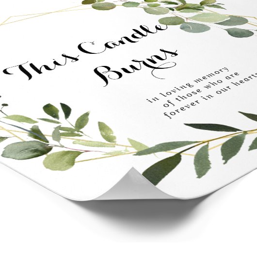 Geometric Gold Tropical This Candle Burns Sign ポスター (角)