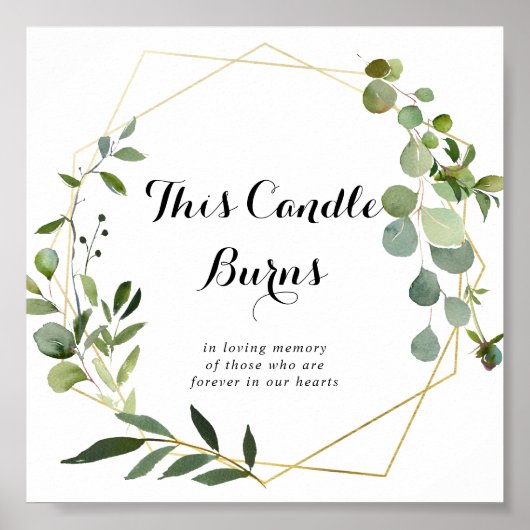 Geometric Gold Tropical This Candle Burns Sign ポスター (正面)