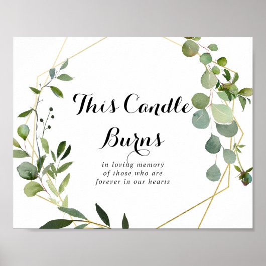 Geometric Gold Tropical This Candle Burns Sign ポスター (正面)