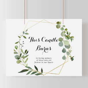 Geometric Gold Tropical This Candle Burns Sign ポスター
