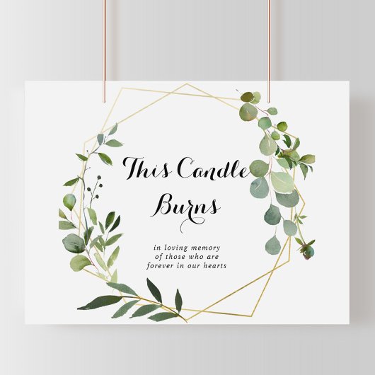 Geometric Gold Tropical This Candle Burns Sign ポスター