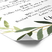 Geometric Gold Tropical Wedding Drinks Menu Sign ポスター (角)