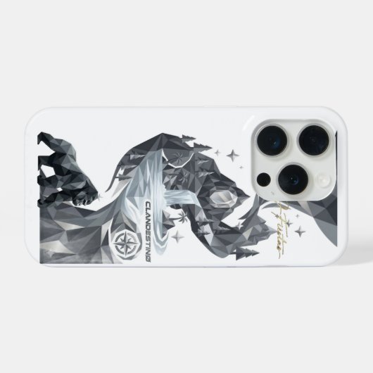 “Geometric Gorilla iPhone Case – Silver Jungle  iPhoneケース (裏面横)