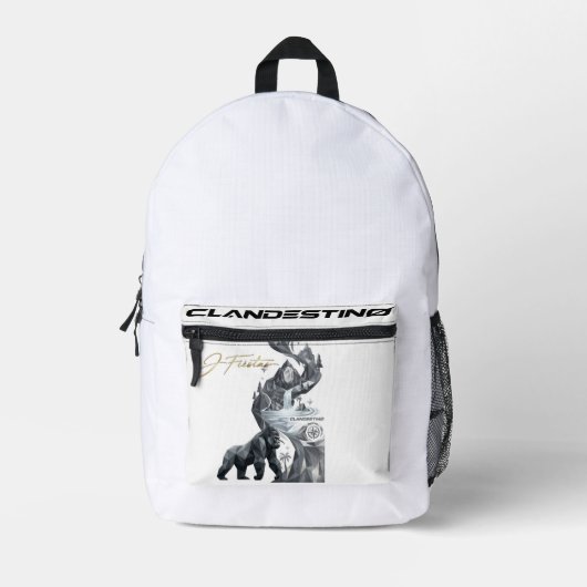 “Geometric Gorilla Jungle Backpack プリントバックパック (正面)