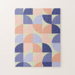 Geometric Graphic Design Shapes | Purple and Coral ジグソーパズル<br><div class="desc">A fun retro mid century modern style geometric pattern of simple shapes in a stylish serene color palette of shades of blue,  purple,  coral,  and peach.</div>