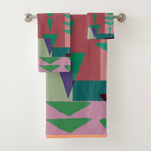  Geometric Graphic Motif Modern Trend  バスタオルセット