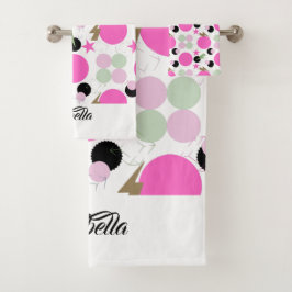 Geometric graphic power girl バスタオルセット