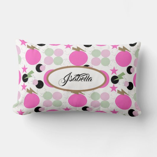 Geometric graphic power girl ランバークッション (正面)