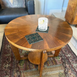 Geometric Green and Gold ガラスコースター