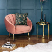 Geometric Green and Gold クッション