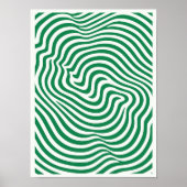 Geometric Green Print Minimalist Line Art Printabl ポスター (正面)