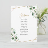 Geometric Greeneryのテー結婚ブル・シーティング・カード 招待状 (スタンド正面)
