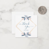 Geometric Greenery Wedding Budget Thank You ノートカード (正面/裏面インサイチュ)